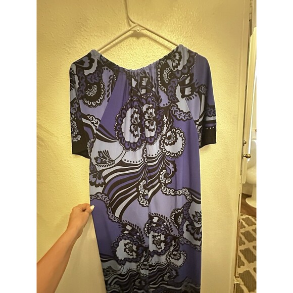 Olivia Matthews Dress Womens 16 Career Office Midi Shift Sheath Shades Of‎ Blue - Picture 7 of 14